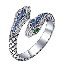 Vintage slangenring, verstelbare legering vingerring