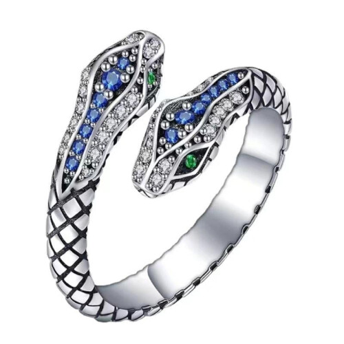 Vintage slangenring, verstelbare legering vingerring