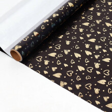 43x300cm Black Gold Gift Wrapping Paper Polka Bouquet Packaging Paper Christmas Valentines Day Birthdays Gifts Decorations Paper