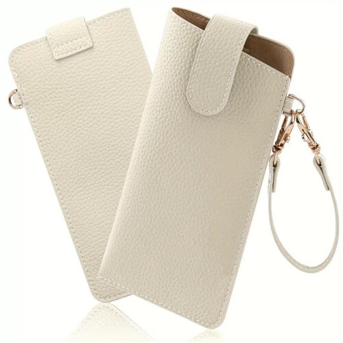 Eyeglass Case Soft Leather Portable Slim Travel Pouch for