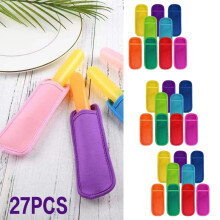 27-Pc Reusable Popsicle Holders Set in 9 Colors – Freezer Ice Pop Sleeves, Anti-Freeze, for Home, Outdoor, Travel, Party, Halloween, Gifts