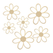 6pcs Wooden Daisy Wall Art Plaques for Home, Nursery, Farmhouse Decor – Compatible with Wood Color