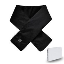 Bufanda térmica, calentador de cuello recargable con batería externa, con 3 niveles de calor para mantenerte abrigado todo el día, color negro.
