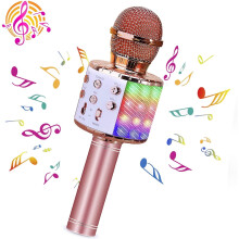 4-in-1 draadloze karaoke-microfoon voor kinderen met stemvervormer, draagbare handmicrofoon voor thuis, verjaardags- en kerstfeesten
