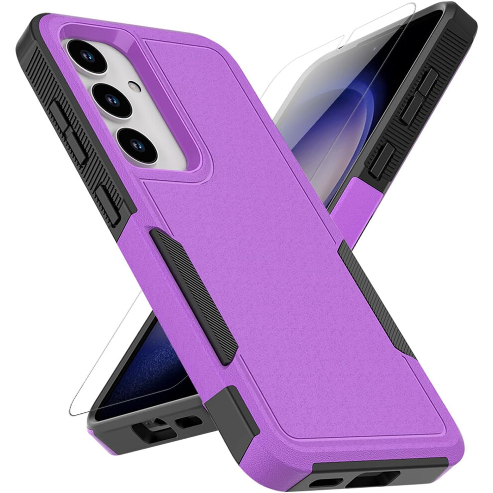 Dual Layer Rugged Case For Samsung Galaxy S25: Shockproof, Military-Grade Bumper With Screen Protector Â Compatible With Samsung Galaxy S25 9028731140131
