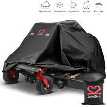 Zero Turn Riding Mower Cover, Heavy Duty 600D Lawn Tractor Mower Cover Waterproof Outdoor, Universal Fit up to 60" Decks, Black