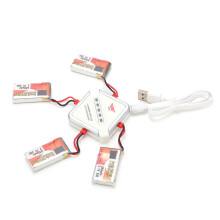 4 Stück 3,7V 650mAh Wiederaufladbares Lipo-Batterieset für RC-Autos, Boote & Flugzeuge