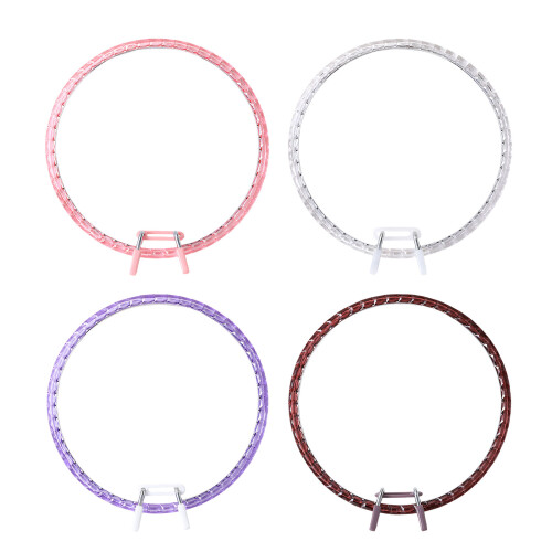 2Pcs Mulfunctional Adjustable Embroidery Frames Round-Purple 1