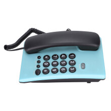Fast telefon, återuppringning av senast slagna numret, trådbunden telefon, för kontor, hem, blå