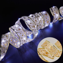 Guirlande lumineuse LED de Noël 3 m - 30 LED dorées double couche, basse tension, pour intérieur et extérieur, idéale pour décorer sapin,