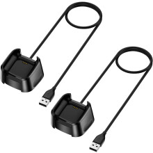 Oplader compatibel met Fitbit Versa2 (niet voor Versa/Versa Lite), 2-pack USB-oplaadkabel en dockingstation, 90 cm stevig netsnoer
