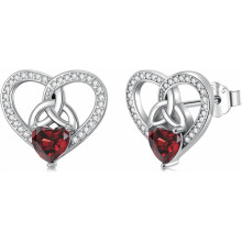 Liefdesknoop geboortesteen oorbellen 925 sterling zilveren hart geboortesteen Keltische knoop oorbellen kerst jubileum sieraden voor vrouwen haar