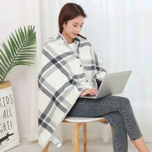 Couverture polaire à carreaux portable avec bouton, style châle nordique, idéale pour le bureau, le sommeil, l'hiver, les voyages, le canapé ou