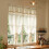 Boho Curtain Valance Sheer Cotton-Linen Short Panel with 1