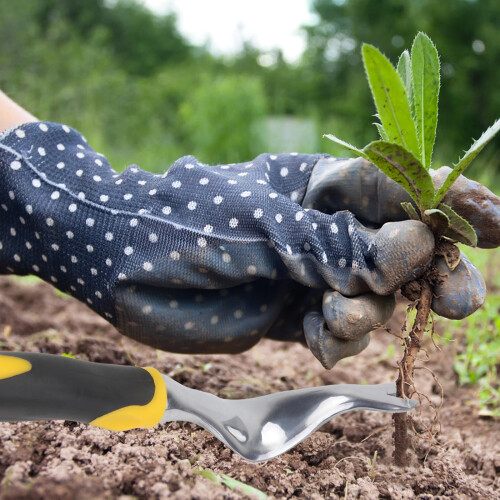 Garden Weeding Tools Yellow Die-Cast Aluminum Manual Weeder Fork 2