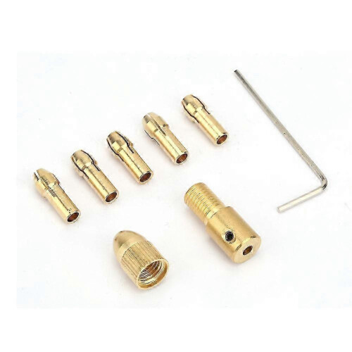 7 Pcs 0.5-3mm Electric Drill Bit Collet Micro Twist Drill Chuck Tool Adapter (3.17mm )