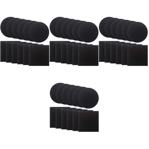 48Pcs Black Household Trash Can Filter Cotton Deodorizer Pads 2