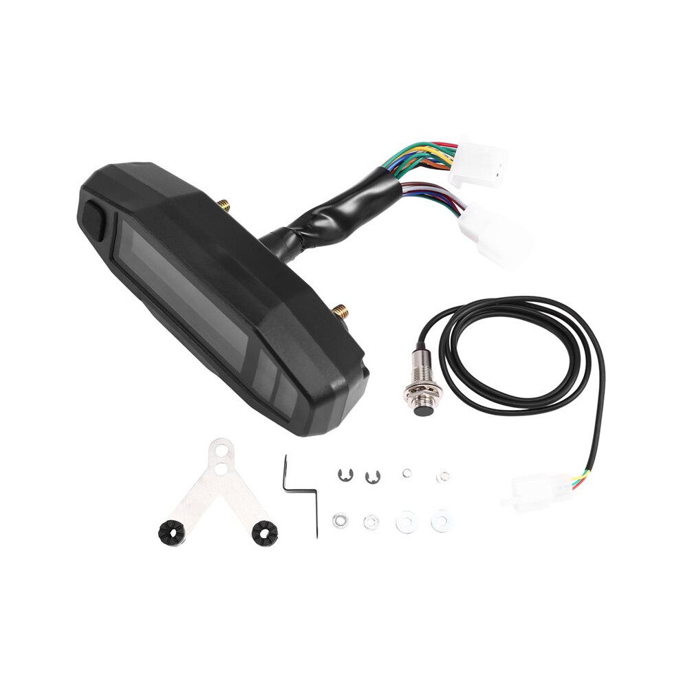 Motorcycle Modified Universal Lcd Speedometer Tachometer + Induction Wire Magnet + Instrument Large Bracket 6034256563778