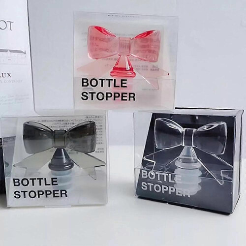 (transparent) Bow Wine Stopper,Wine Bottle Stopper,Silicone Wine Bottle Stopper 2