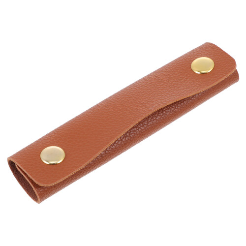 1Pc Brown PU Handle Cover Bag Protector Comfortable Grip Sleeve 1