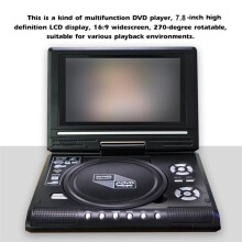 Reproductor de DVD CD EVD 7,8 Pulgadas, Reproductor de Discos, Reproductor de TV Digital Inteligente de Escritorio, Control Remoto, Portátil,