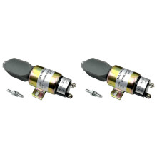 2X Diesel Engine Flameout Solenoid 1751ES-12E7U1B1S1 Fuel Shut Off Solenoid for Woodward Diesel Engine 12V