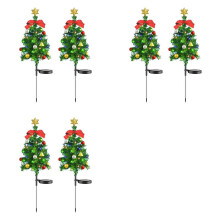 6 SZTUK Solarne Lampki Choinkowe Zewnętrzne Wodoodporne Lampy Słoneczne Xmas Tree Stake Lights Dekoracje Świąteczne