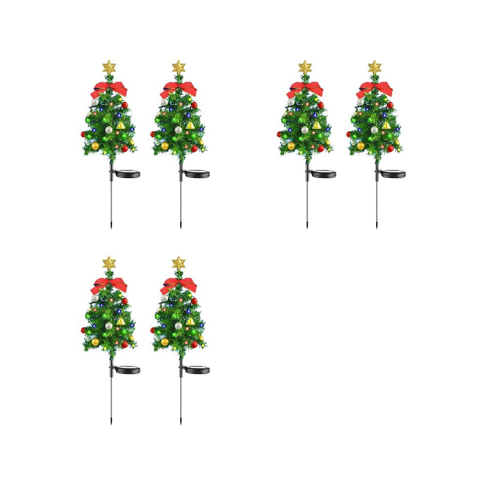 6Pcs Solar Christmas Tree Lights Outdoor Waterproof Solar Lights Xmas Tree Stake Lights Christmas Decorations 6034236483706