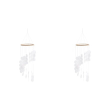2X Natural Shell Wind Chimes Dream Catcher Outdoor Yard Decoration Bedroom Living Room Hanging Pendant White
