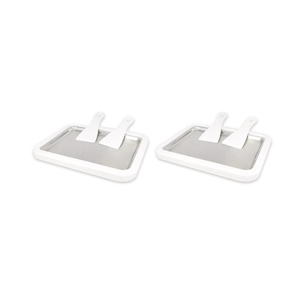 2X Ice Cream  Yogurt Machine Stainless Steel Fried Ice Tray Fried Yogurt Machine Compact Home Ice Cream Machine-image-OPC-PSWSR5Q-NEW