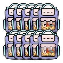 40 Piezas Bolsas Embalaje Regalos Bolsas Escolares Dibujos Animados con Forma Bocadillos Caramelo con Cierre Automático para Niños Decoraciones para
