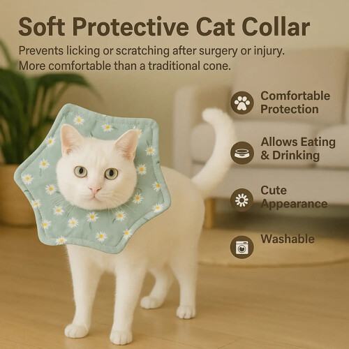 Comfortable Cats Cone for Post Operative Care and Licking 1