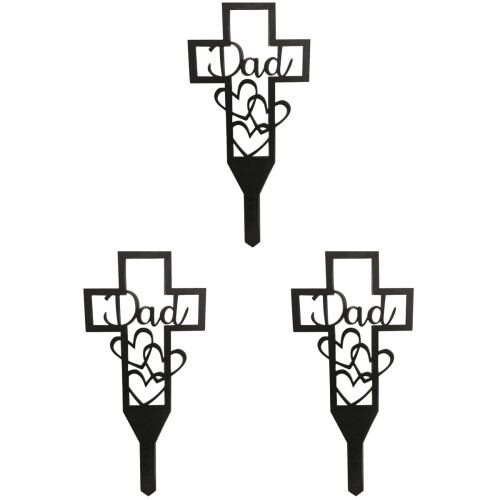 3 Count Memorial Grave Markers Stake Yard Stakes For Decorations 1
