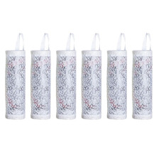 Plastic Bag Storage Rack, Kitchen Grocery Garbage Bag Round Storage Bag Sundries Wall Storage Box Kitchen Storage White