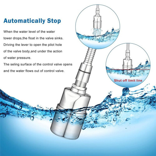 1/2inch 3/4inch 1inch Automatic Float Valve, 304 Stainless Steel Fully Automatic Water Level Control Float Valve, 1 Set 1