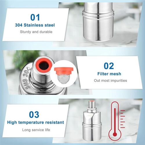1/2inch 3/4inch 1inch Automatic Float Valve, 304 Stainless Steel Fully Automatic Water Level Control Float Valve, 1 Set 2