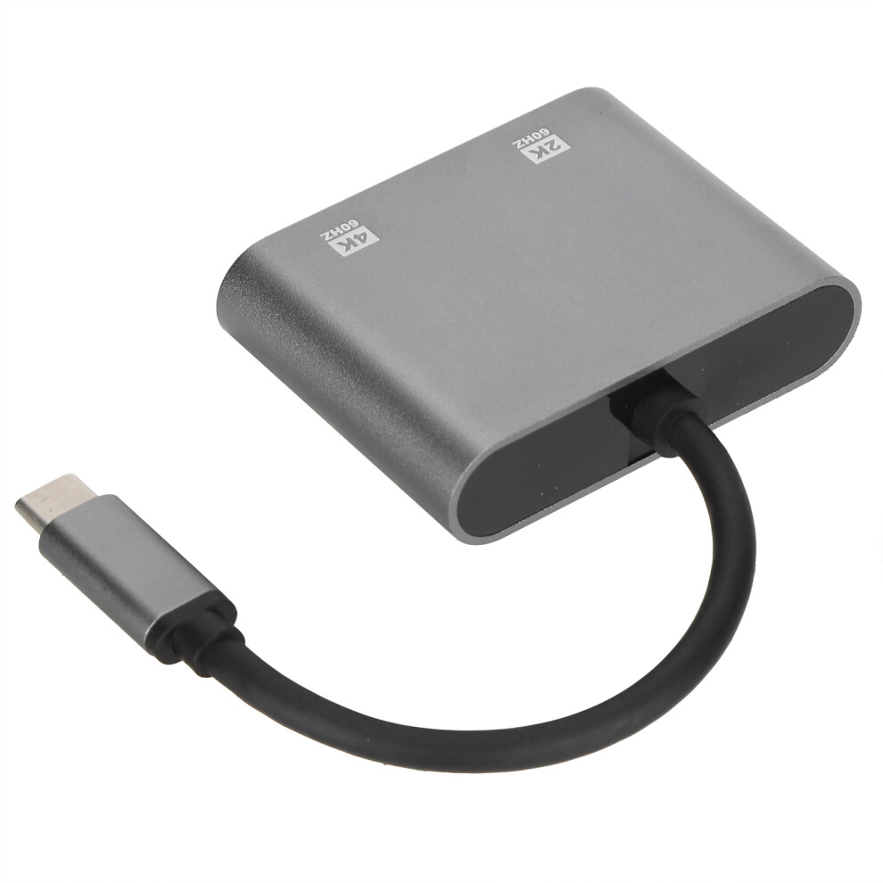 2In1 Type-C To Hdmi Vga Adapter Dock 4K@60Hz Aluminum Gray 5091390740701