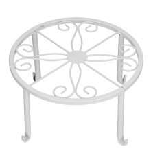 White Iron Floor Plant Stand 22.6x22.6x12cm Modern Flower Shelf