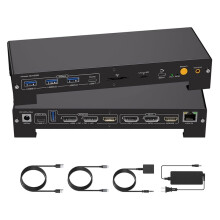 KVM 3 Monitors 2 Computers , 4K@60Hz -Compatible USB C ,4K@120Hz ,Support 100W PD Charging US