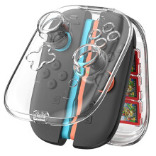 Transparent Storage Case for 2 Joy-Cons Handle Dust-Proof Protective Case with Game Card Slots Hard Shell Box