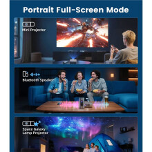 1 Set Q8 4K Ultra HD Portable Projector,Home Theater & Outdoor Movie Wall Projection for Gaming&Streaming US Plug