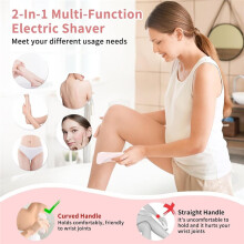 Electric Shaver for Women,2 in 1 Painless Silk Glide Pro Bikini Shaver with Removable , Wet & Dry Waterproof Recharg