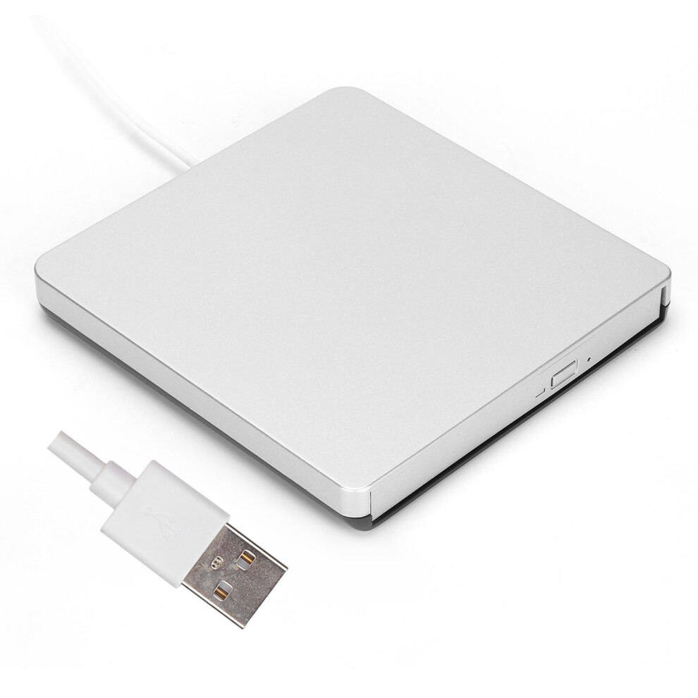 External Usb2.0 Portable Dvd Drive For Windows Mac Linux Silver 9421390741112