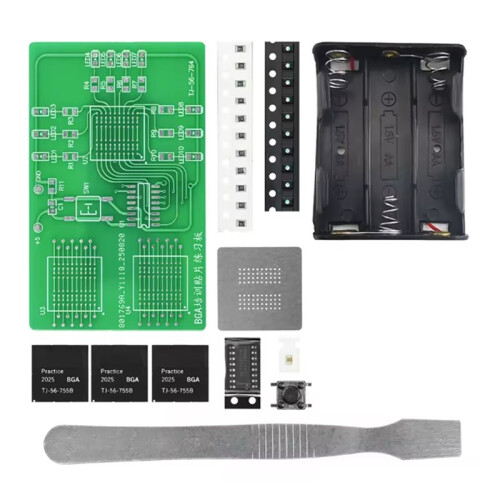 BGA Chip Training Teaching Experiment Soldering Practice Board SMD LED Flowing Light Assembly Kit B