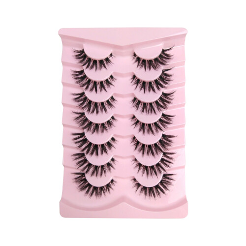 (ZDT02 36) 7 Pairs Transparent False Eyelashes, Lightweight