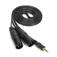 3.5mm to Dual XLR Microphone Cable 1.5m/4.9ft PVC
