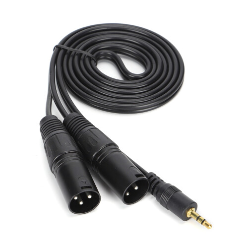 3.5mm to Dual XLR Microphone Cable 1.5m/4.9ft PVC