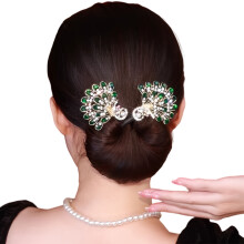 (Green) Rhinestone Ball Hair Clip for Party & Dress Up