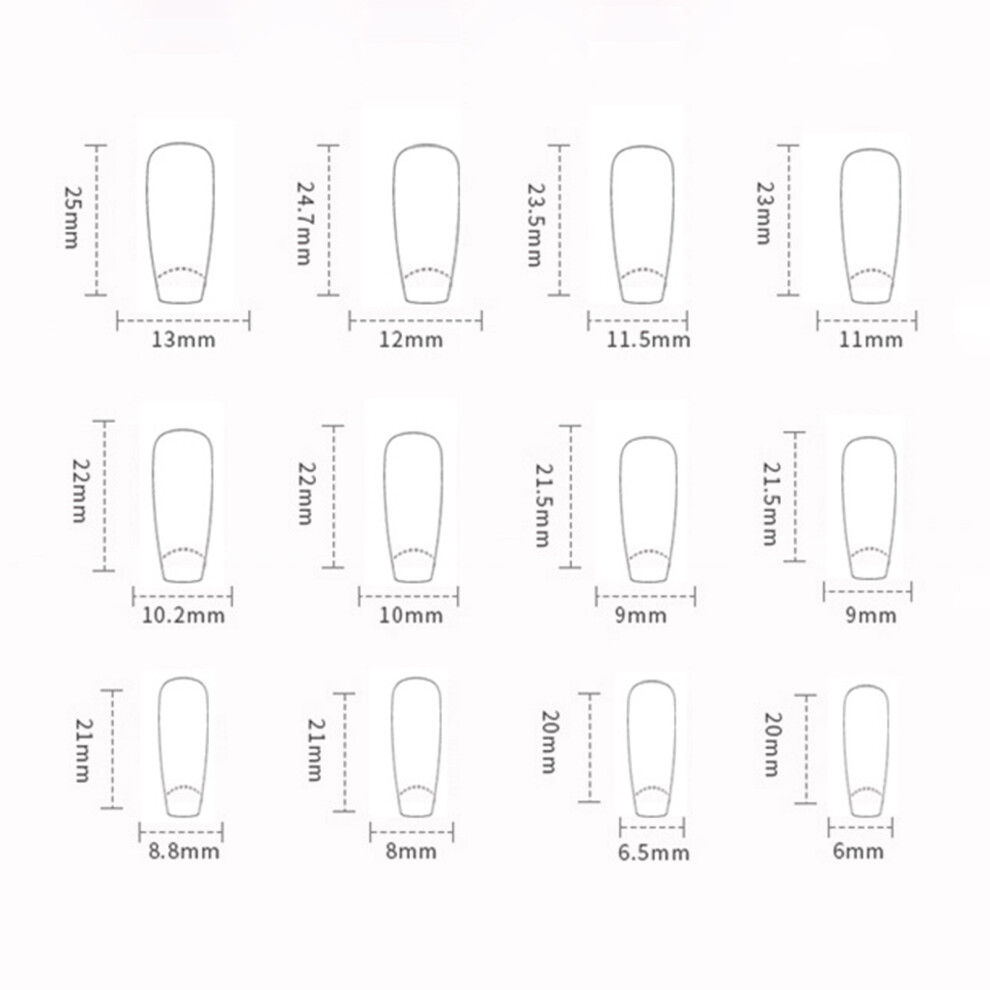 Hue-Grain Glossy Wine Red Artificial Nails - 50Pcs