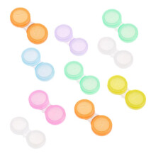 10pcs Colorful Contact Lens Case, Portable Holder